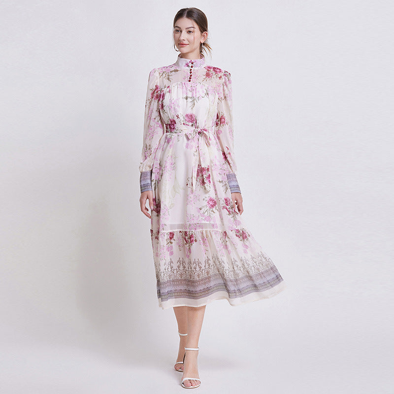 Sarah | Elegant Floral Chiffon Dress