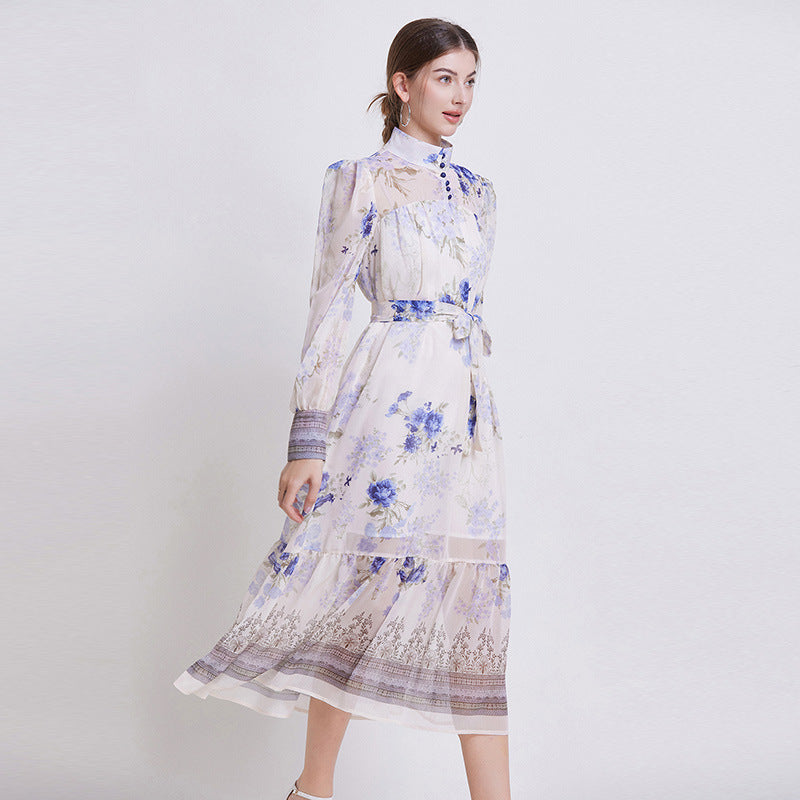 Sarah | Elegant Floral Chiffon Dress