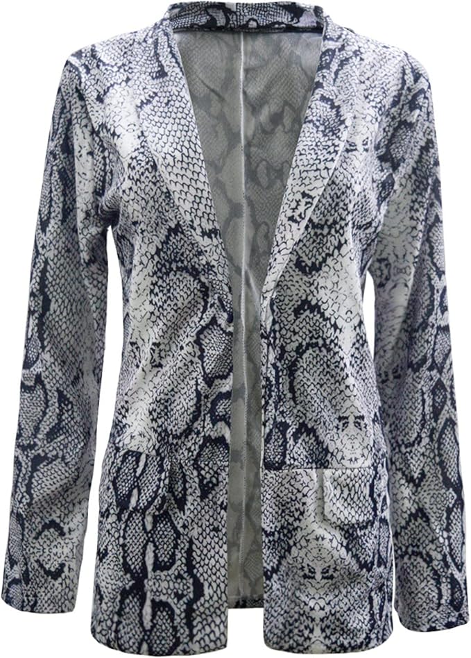 Luna™ - Elegant Snake Print Open Front Blazer