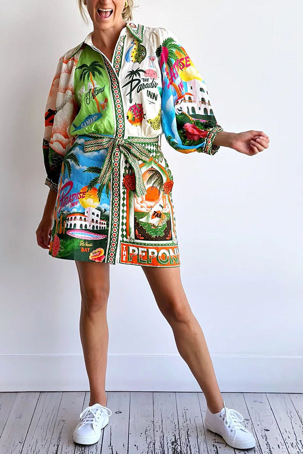 Kim - Belted Pocket Shirt Mini Dress