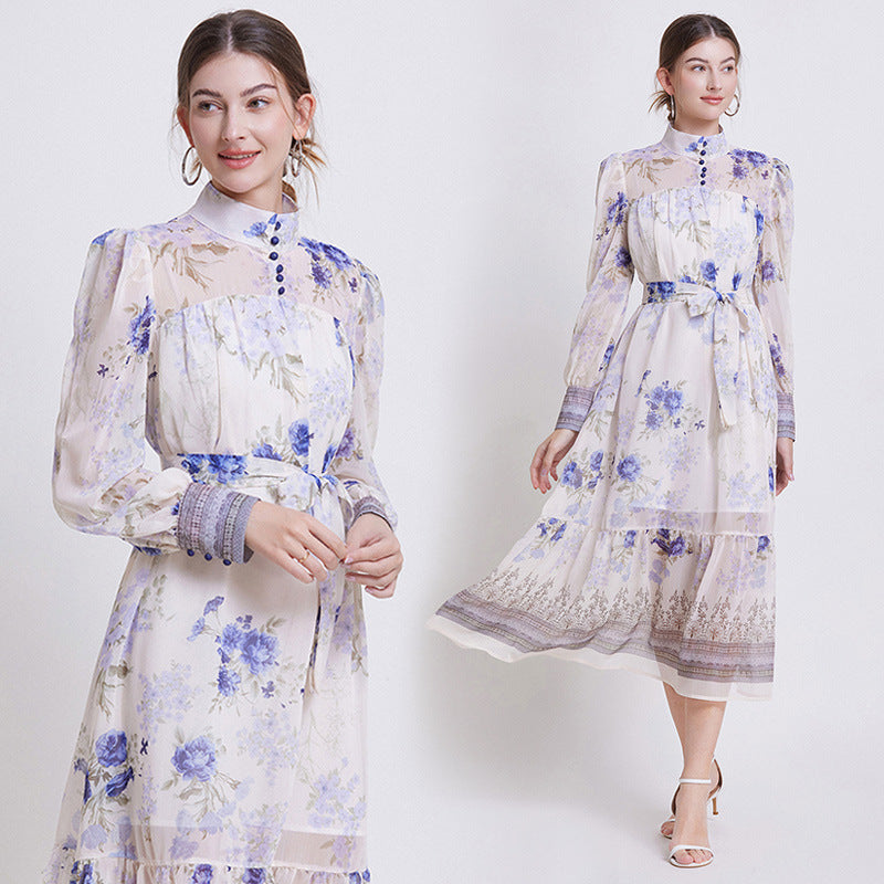 Sarah | Elegant Floral Chiffon Dress