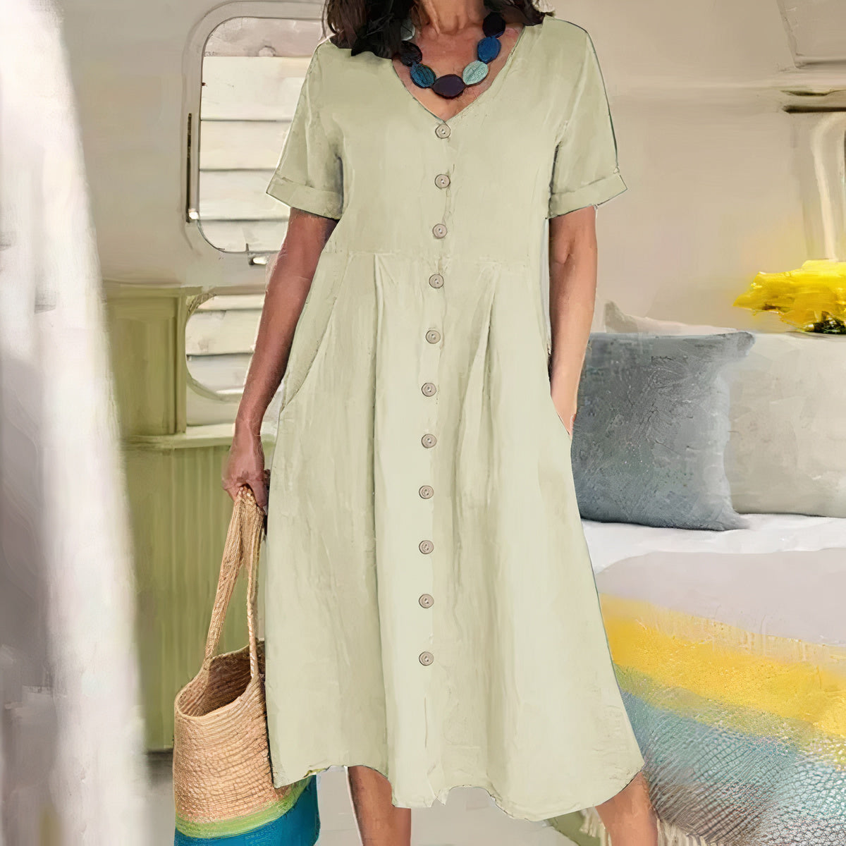 Yasmin™ - Effortless Buttoned Dress
